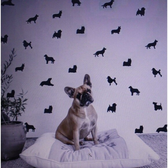 Set Of 18 Dog Silhouette PVC Wall Decals Black Home Decor Wall Art NIP - Picture 4 of 5